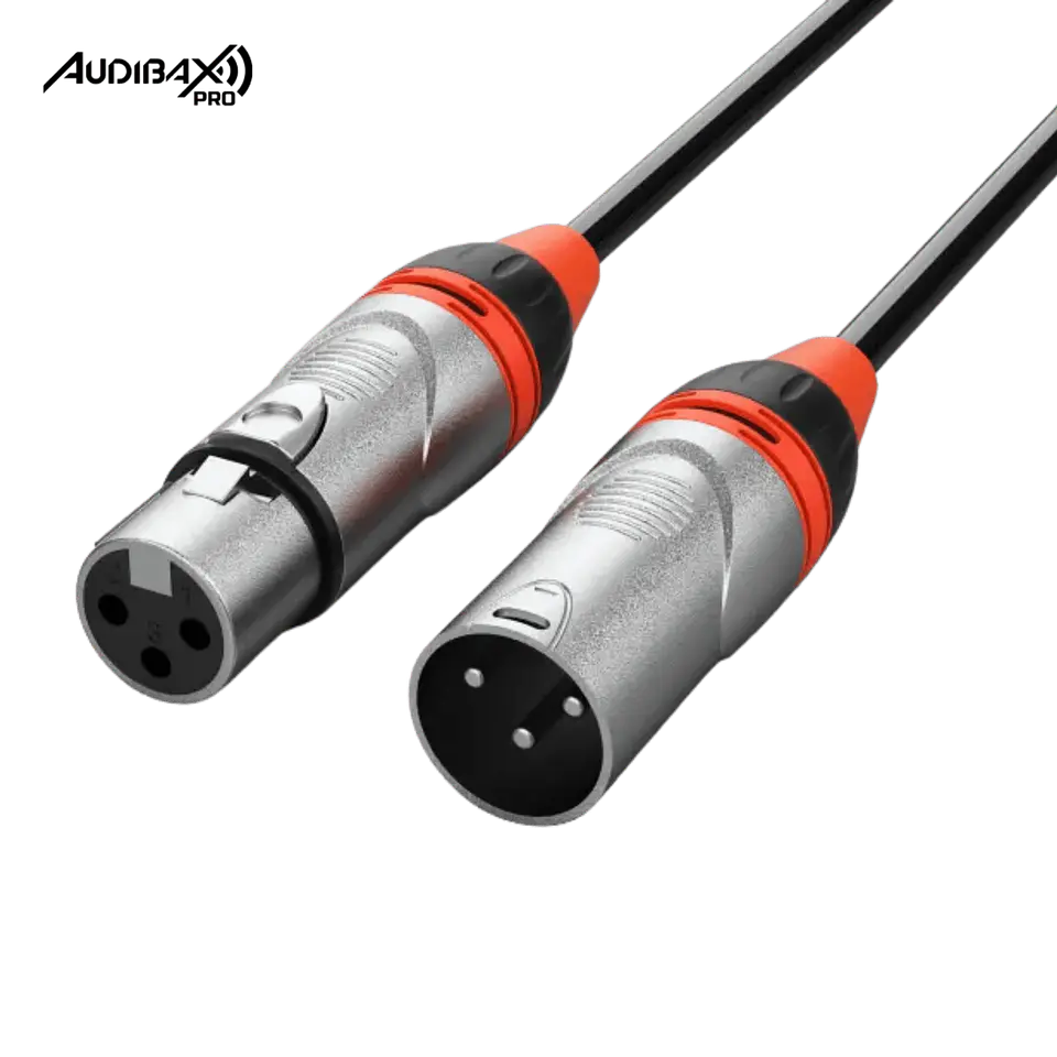 Audibax Pro Cabo XLR macho para XLR fêmea 20 metros preto 1
