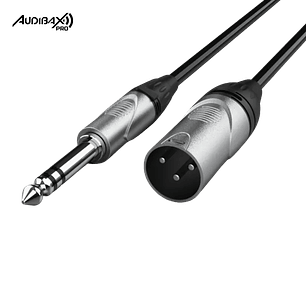 Audibax Pro Cabo XLR macho para Jack balanceado 3 metros preto