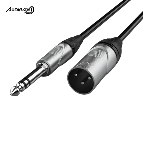 Audibax Pro Cabo XLR macho para Jack balanceado 10 metros preto