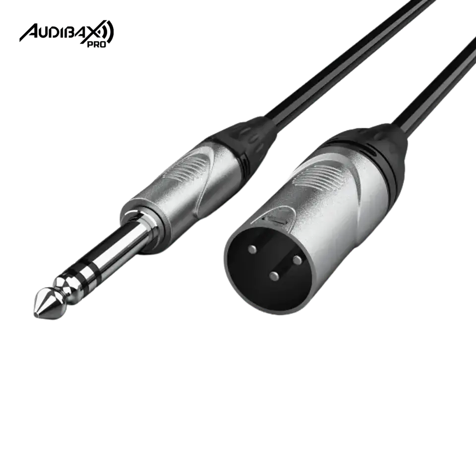 Audibax Pro Cabo XLR macho para Jack balanceado 10 metros preto 1