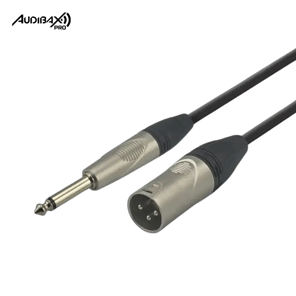 Audibax Pro Cabo XLR Macho a Jack Mono 90 cm Negro 1