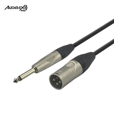 Audibax Pro Cabo XLR Macho a Jack Mono 1 Metro Negro