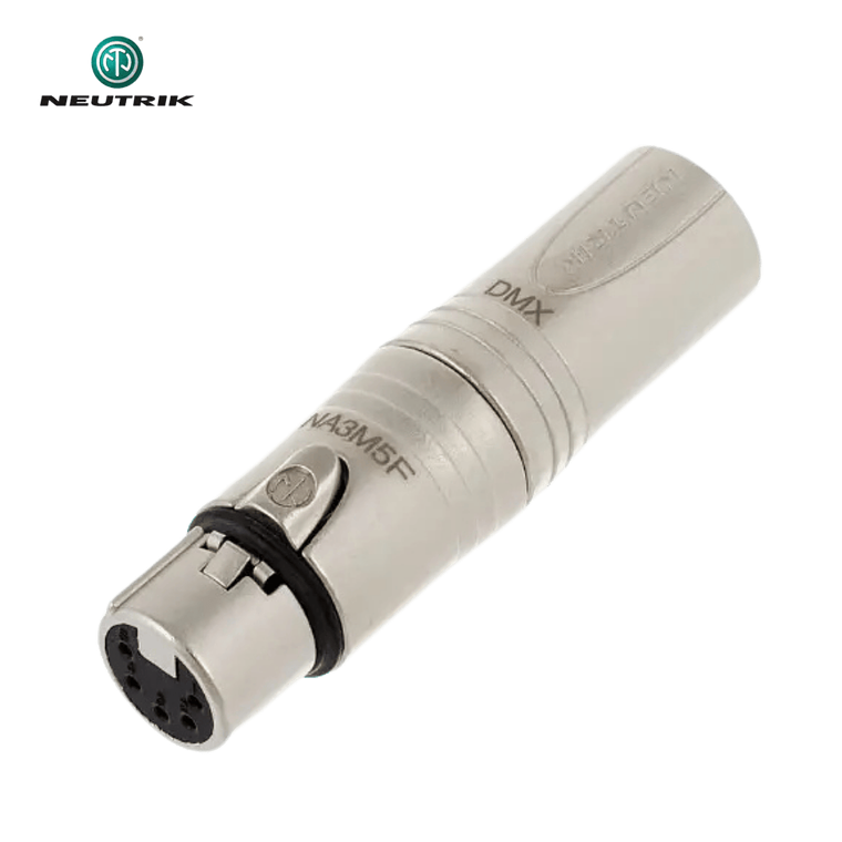Neutrik NA3 M5F XLR Fêmea de 5 pinos para XLR Adaptador DMX macho de 3 pinos 1