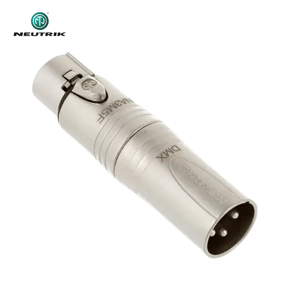 Neutrik NA3 M5F XLR Fêmea de 5 pinos para XLR Adaptador DMX macho de 3 pinos 2