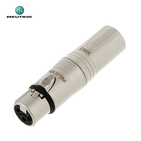 Neutrik NA3 F5M XLR Fêmea de 3 pinos para XLR macho de 5 pinos Adaptador DMX