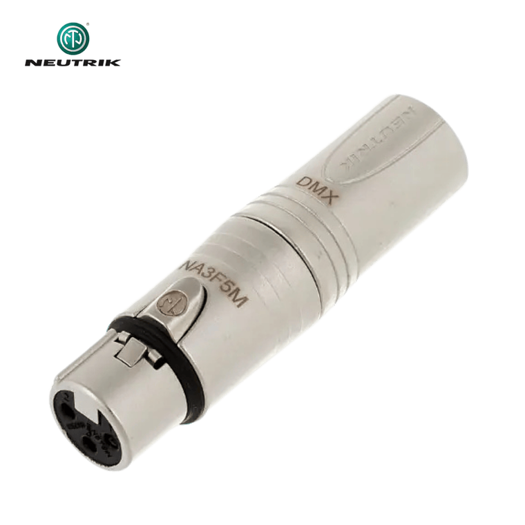 Neutrik NA3 F5M XLR Fêmea de 3 pinos para XLR macho de 5 pinos Adaptador DMX 1