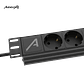 Régua de energia rack 1U de 19' Audibax PSR8-SB-USB 8 Entradas Schuko + 2 Entradas USB A - Thumbnail 2