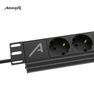 Régua de energia rack de 19' Audibax PSR8 8 Schuko