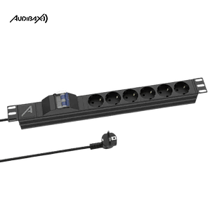 Régua de energia rack  19' 1U Audibax PSR6-M-200 6 tomadas
