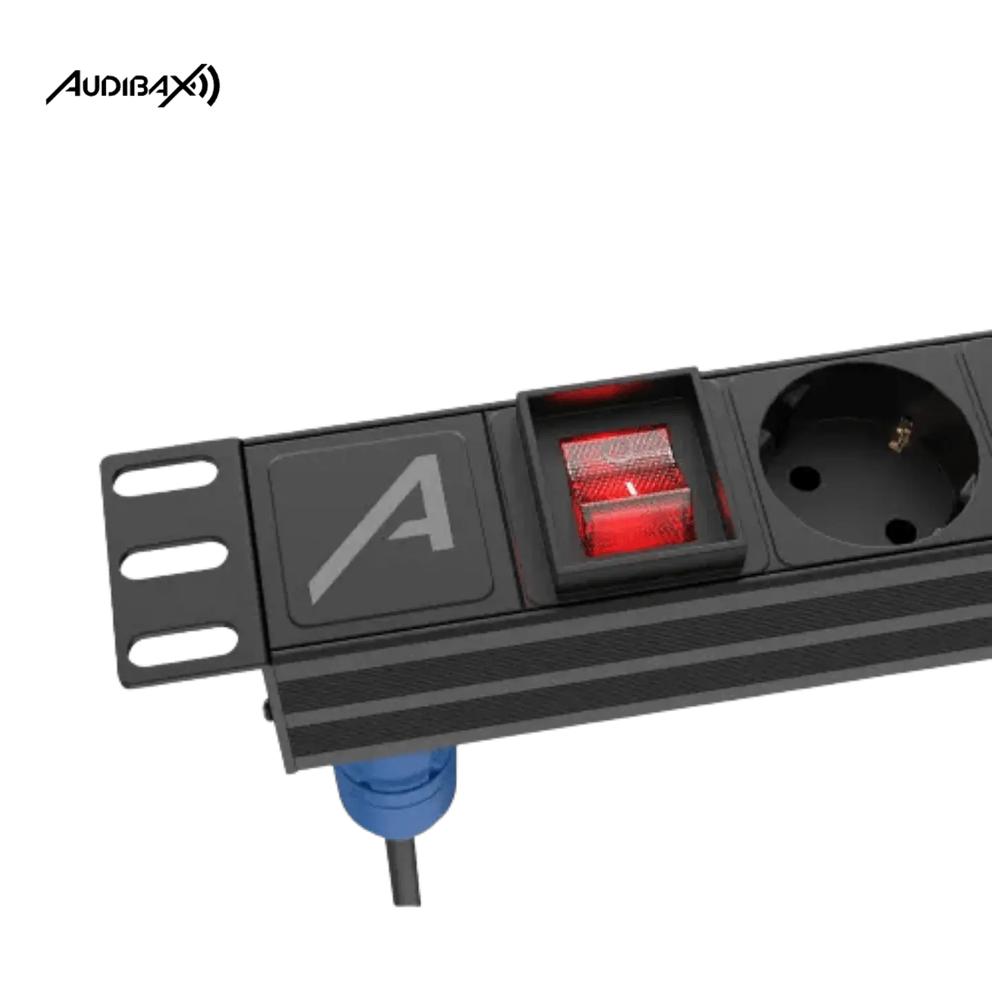 Régua de energia rack  19' 1U Audibax PSR8-PwC 8 tomadas 2
