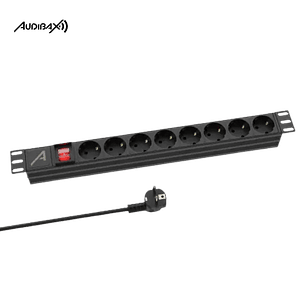Régua de energia rack  19' 1U Audibax PSR8-PwC 8 tomadas