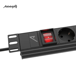 Régua de energia rack  19' 1U Audibax PSR8-SF 8 tomadas