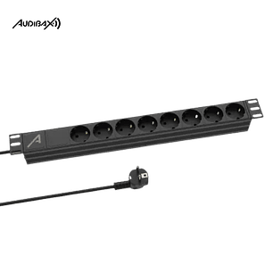 Régua de energia rack  19' 1U Audibax PSR8-SB 8 tomadas