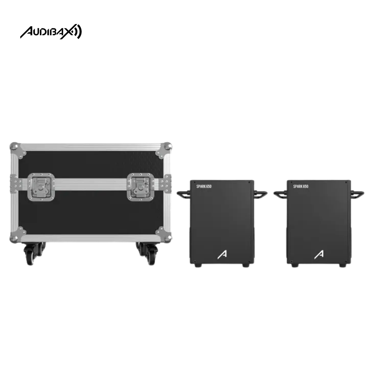 KIT Máquina de faísca fria 2x Audibax Spark 650 + Flightcase 2