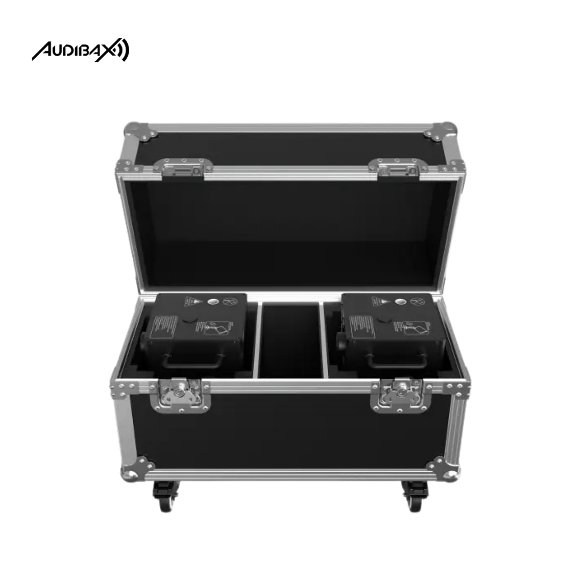 KIT Máquina de faísca fria 2x Audibax Spark 650 + Flightcase 3