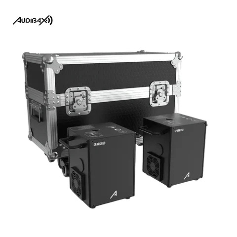 KIT Máquina de faísca fria 2x Audibax Spark 650 + Flightcase