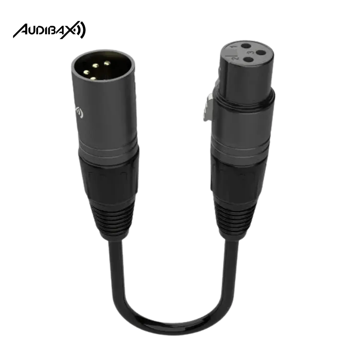 Audibax Silver Silver cabo conversor de 5 pinos macho para 3 pinos fêmea 10 cm 2