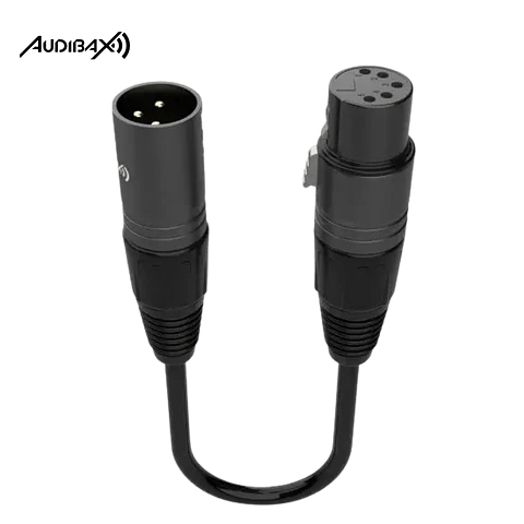 Audibax Silver Silver cabo conversor de 3 pinos macho para 5 pinos fêmea 10 cm