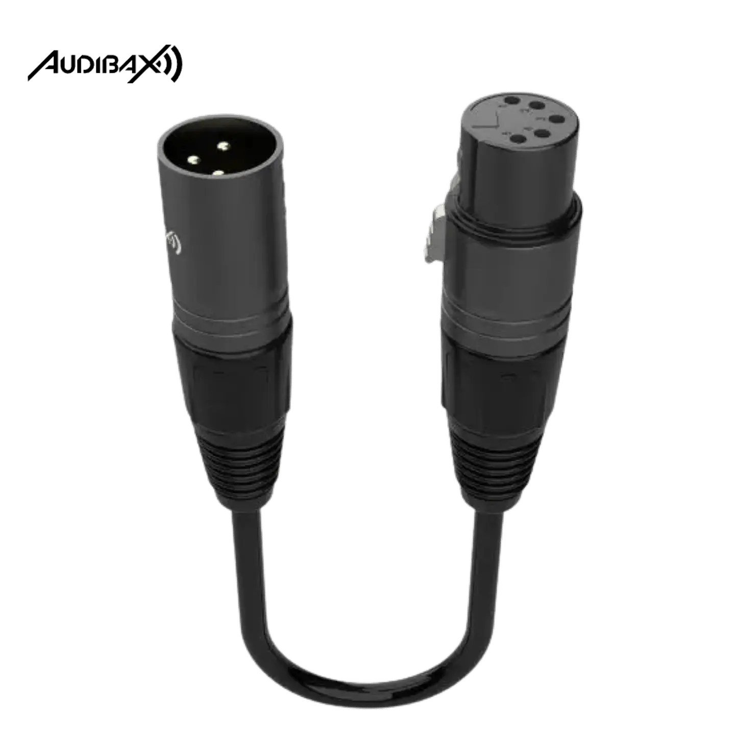 Audibax Silver Silver cabo conversor de 3 pinos macho para 5 pinos fêmea 10 cm 2