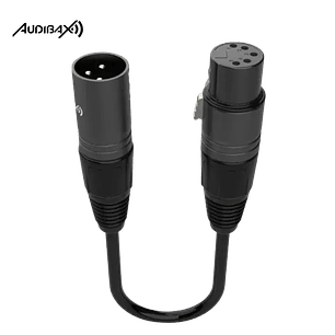 Audibax Silver Silver cabo conversor de 3 pinos macho para 5 pinos fêmea 10 cm