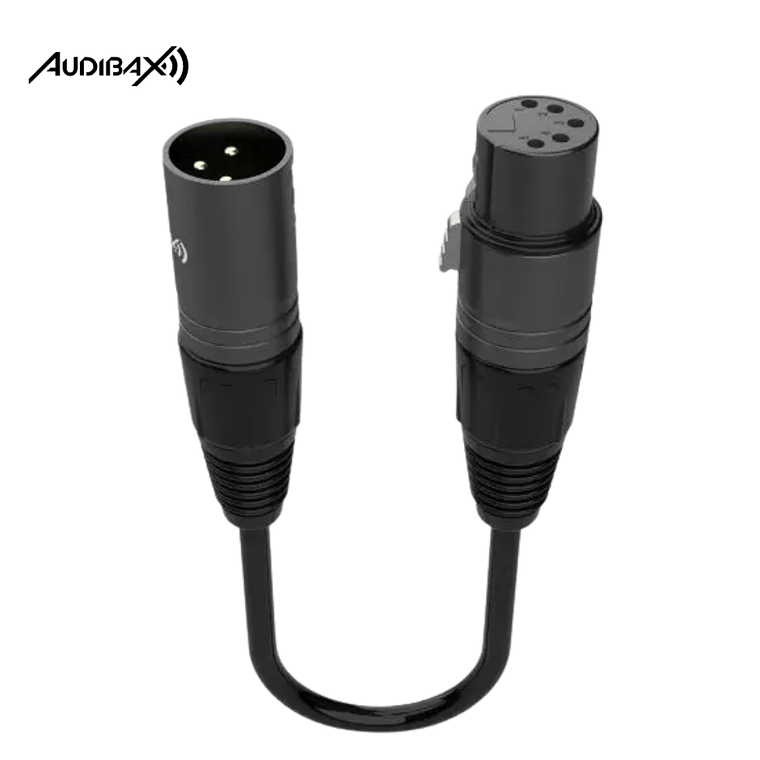 Audibax Silver Silver cabo conversor de 3 pinos macho para 5 pinos fêmea 10 cm 2