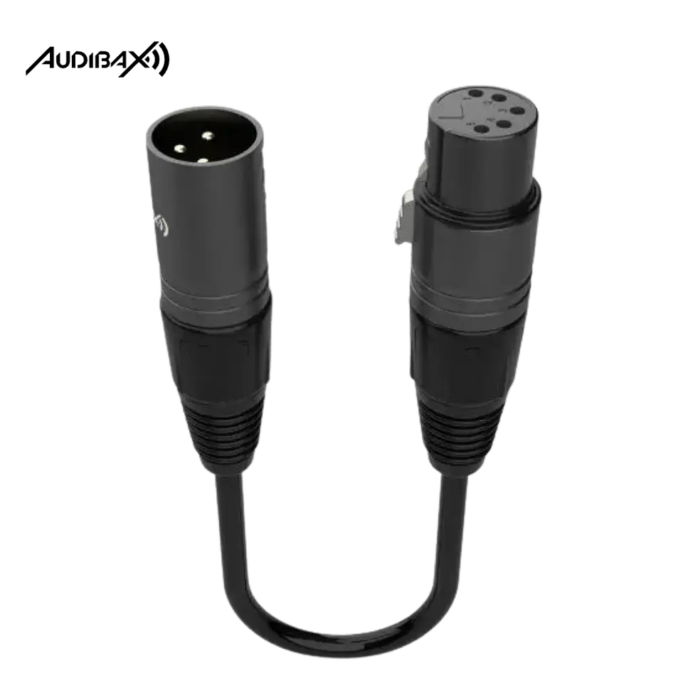 Audibax Silver Silver cabo conversor de 3 pinos macho para 5 pinos fêmea 10 cm 2