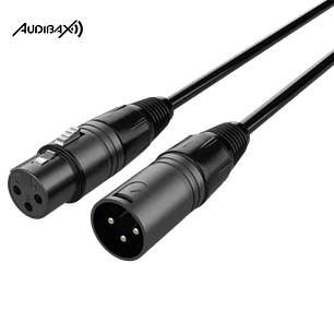 Audibax Silver Black Cabo DMX 3 pinos 3 metros