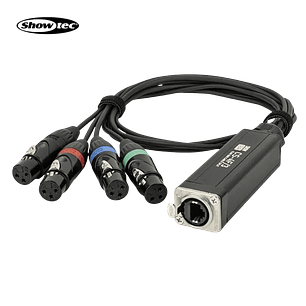 Showtec CS-4F/3 Shuttle 4 Canais - Adaptador DMX 4 de 3 pinos (macho) para RJ45 CAT (fêmea)
