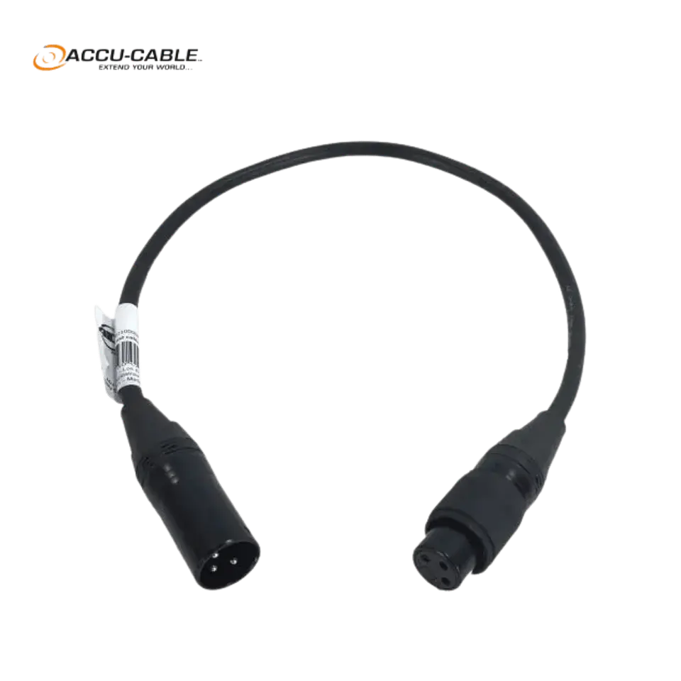 Accu-Cable-DMX 3 pinos IP65 0,5m STR 2
