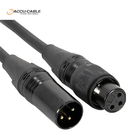 Accu-Cable-DMX 3 pinos IP65 0,5m STR