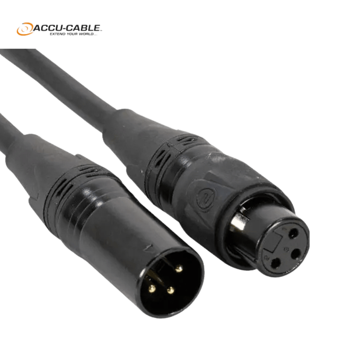 Accu-Cable-DMX 3 pinos IP65 0,5m STR 1