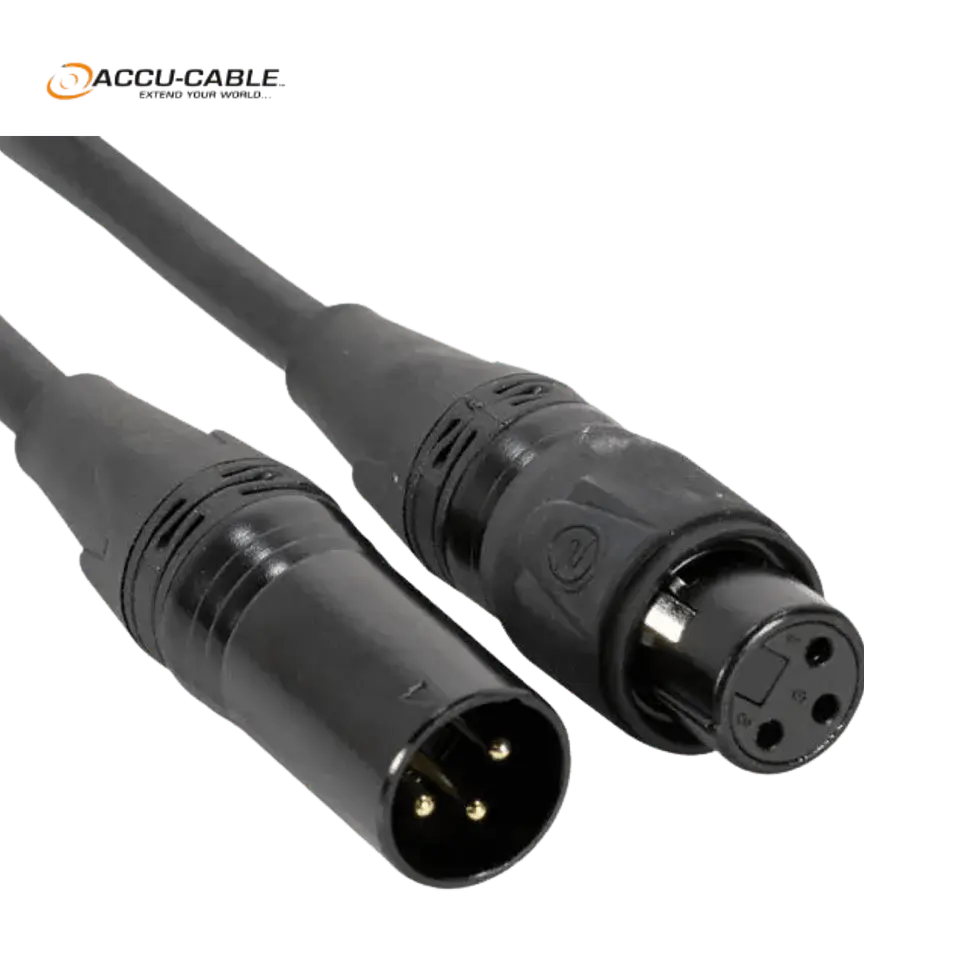 Accu-Cable-DMX 3 pinos IP65 0,5m STR 1