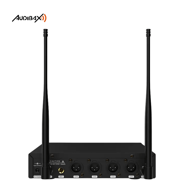 Sistema de Microfones Sem Fio Audibax AWM 401 UHF de 4 canais 4