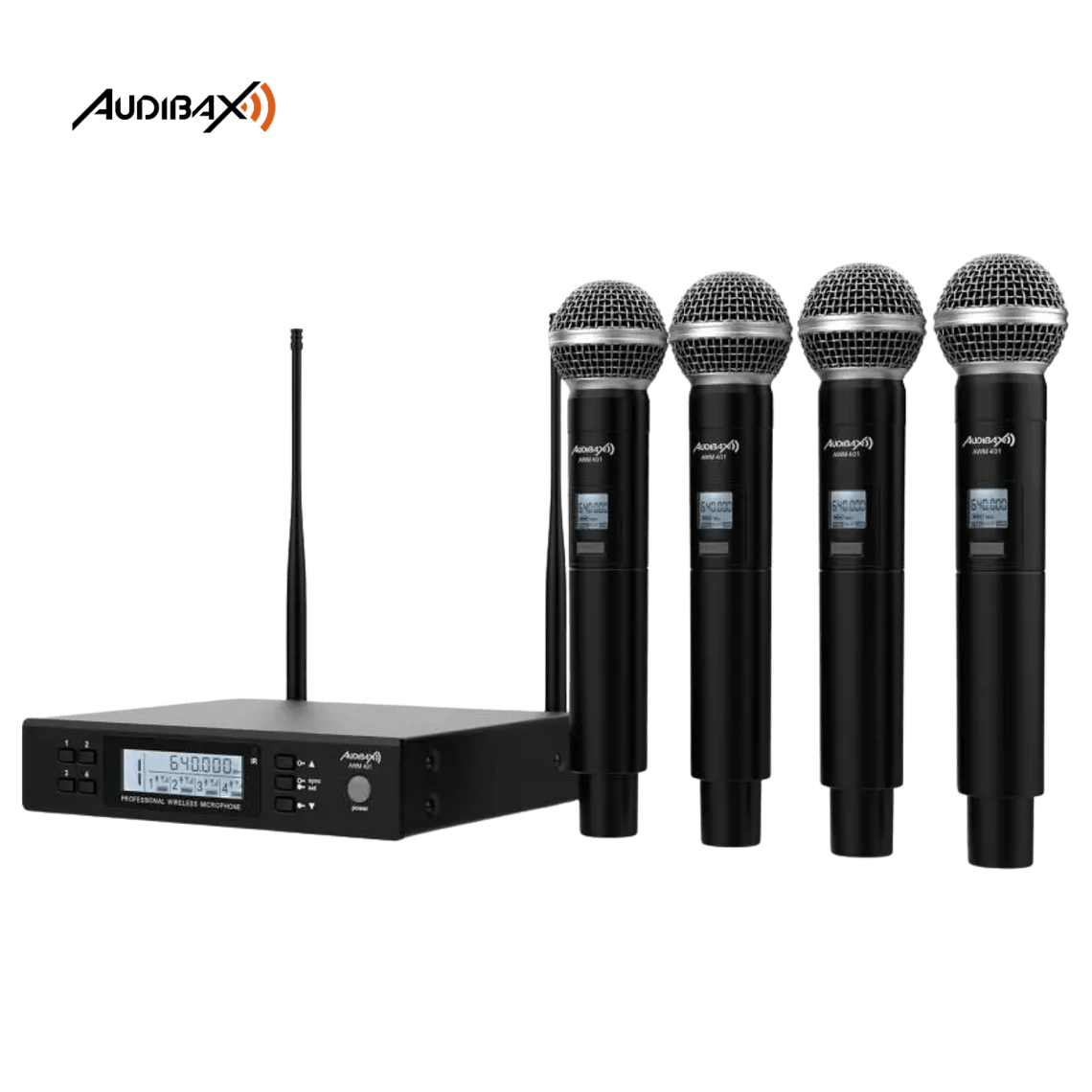 Sistema de Microfones Sem Fio Audibax AWM 401 UHF de 4 canais 2