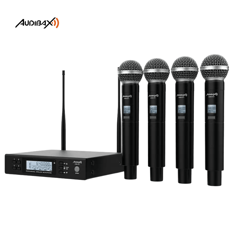 Sistema de Microfones Sem Fio Audibax AWM 401 UHF de 4 canais 2