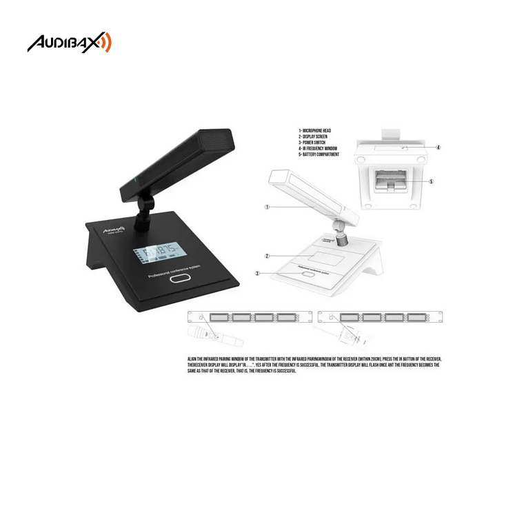 Microfones de Conferência Audibax AWM 404 TD Wireless 5