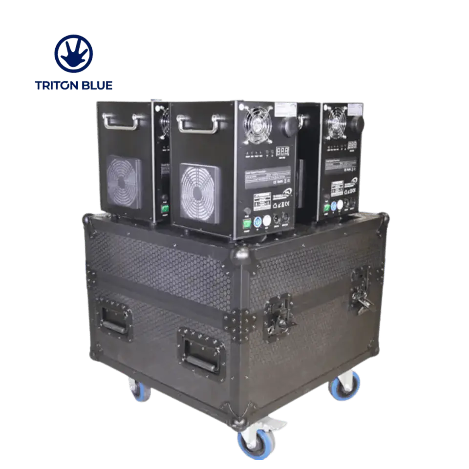 4 Máquinas de Faísca Triton Blue Eclipse 650 + Flight Case 1