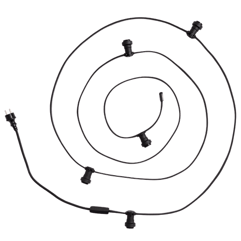 Grinalda para Exterior IP44 Cabo Eléctrico Plano com Casquilho E27 50 metros