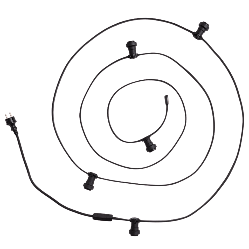 Grinalda para Exterior IP44 Cabo Eléctrico Plano com Casquilho E27 25 metros 1
