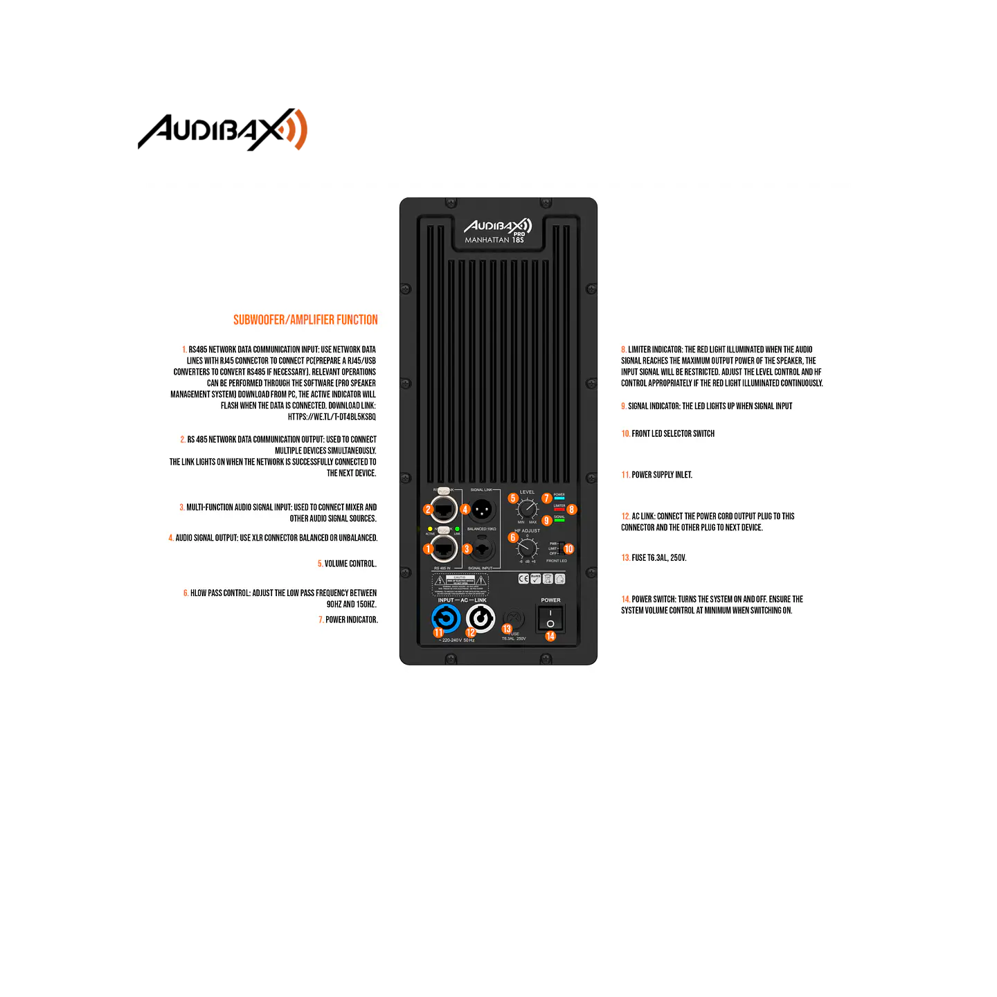 Audibax Pro Manhattan 18S Active PA 18 3600W 6