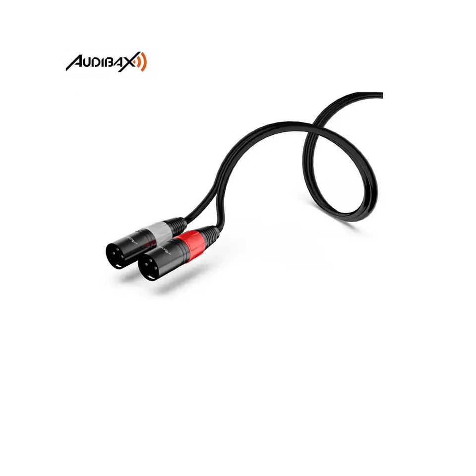 Audibax Silver Black Cabo 2 x XLR macho para 2 x RCA 3 metros 3