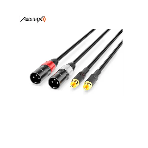 Audibax Silver Black Cabo 2 x XLR macho para 2 x RCA 3 metros