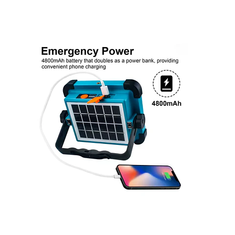 Projetor LED Solar com Power Bank – 4 Modos de Luz