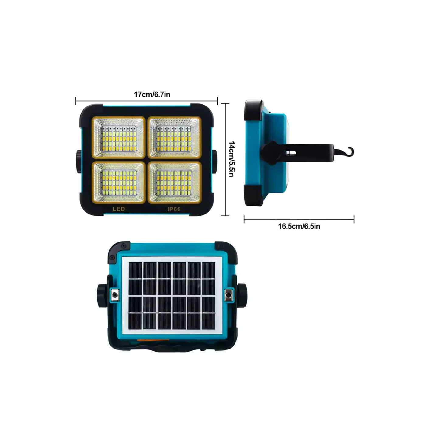 Projetor LED Solar com Power Bank – 4 Modos de Luz 5