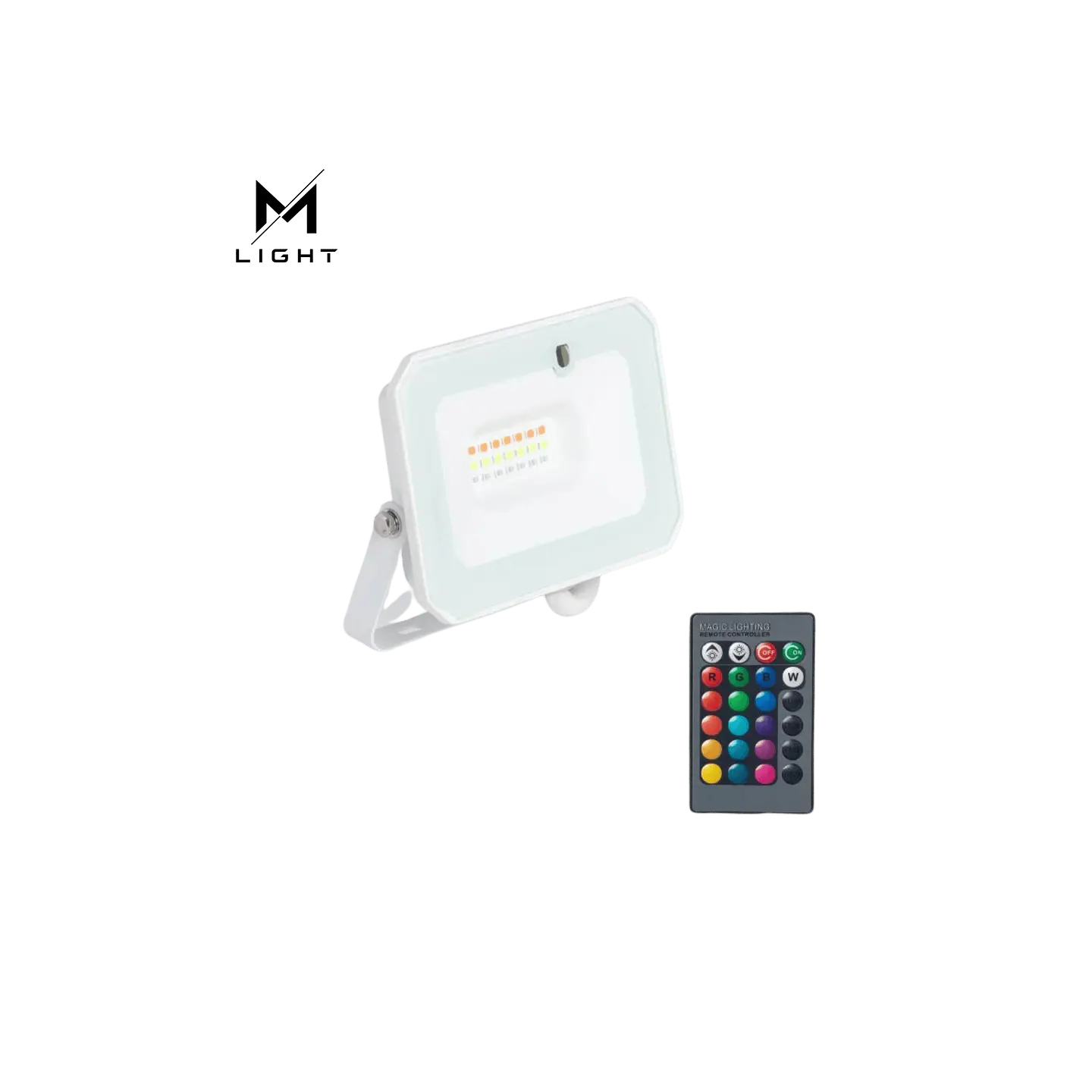 Foco Projetor LED 30W IP65 RGBW com Comando IR 1