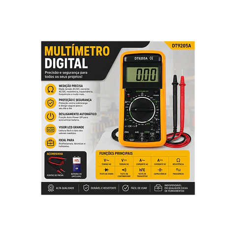 Multímetro Digital DT9205A