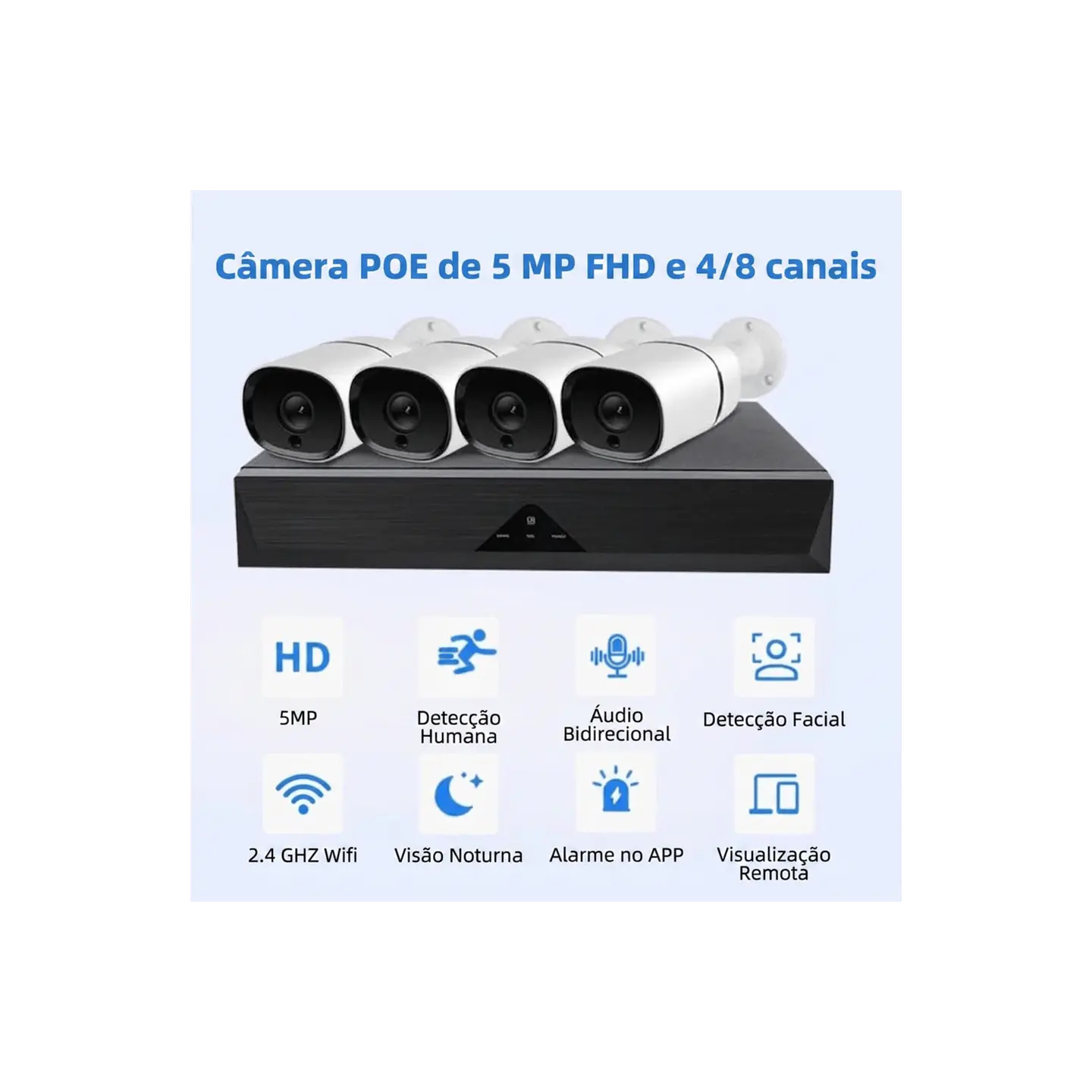 Kit de monitoramento 4 Câmaras de video vigilância IVG 1