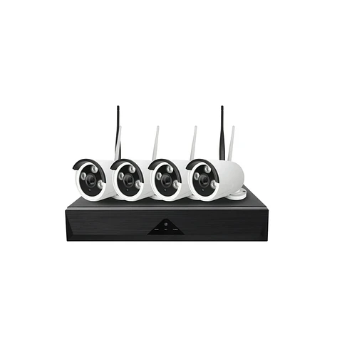 Kit de 4 câmaras, monitoramento Inteligente HD de 1MP com áudio bidirecional