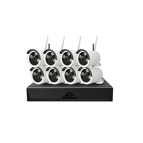 Kit de 8 câmaras, monitoramento Inteligente HD de 1MP com áudio bidirecional