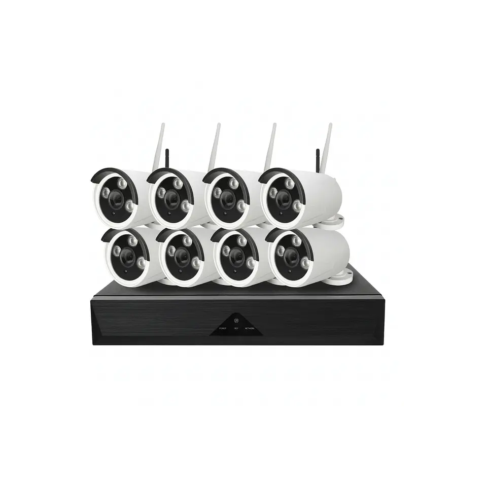 Kit de 8 câmaras, monitoramento Inteligente HD de 1MP com áudio bidirecional 1